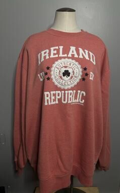 Irish Connexxion Salmon/Coral Crewneck Sweatshirt "Ireland Republic" Size XXL